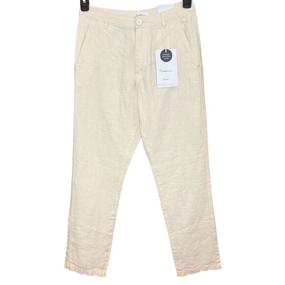 Knowledge Cotton Apparel Chuck Light Linen Pant in Off White NWT Size 34/XS - Picture 2 of 8